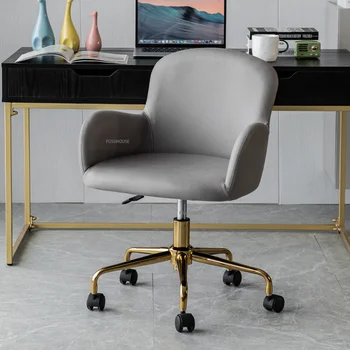 Офисные стулья Nordic из искусственной кожи, Офисный свет, Роскошное Удобное Компьютерное кресло, Подъемник, Поворотное рабочее кресло на колесиках CN