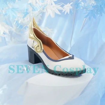 Предпродажа игры SEVEN Cosplay Genshin Impact GanYu Cosplay Shoes Белые туфли для косплея на высоком каблуке