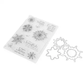 Прозрачный штамп с рисунком снежинки для скрапбукинга, штамп для альбома, конверт для открыток