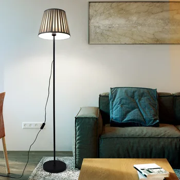 Простой современный торшер теплый свет, абажур из шелковой ткани, прикроватный торшер для гостиной, креативная спальня