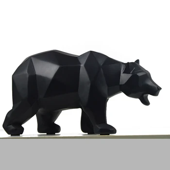 Простые абстрактные геометрические белые медведи Лошадь Скульптура животного Украшения Современный Медведь Украшения для дома Аксессуары Статуя ремесла