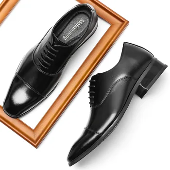 Размер 38-46 Мужские модельные туфли большого размера, блестящие официальные туфли, Черные деловые туфли, коричневые оксфорды
