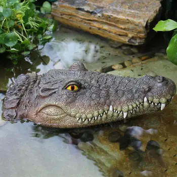 Реалистичная плавающая голова Крокодила, игрушка для розыгрыша, Отпугивающая уток, Водная приманка, Голова Аллигатора для украшения внутреннего дворика, пруда, бассейна