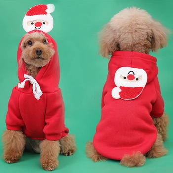 Рождественская одежда для маленьких и средних собак, Толстовки, Рубашка, Новогодний костюм щенка Чихуахуа, Пуловер для французского бульдога