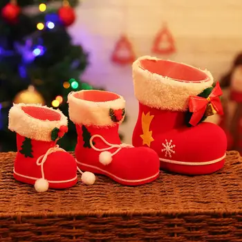 Рождественские сапоги, используемые повторно, повышают атмосферу, украшают Рождественские украшения, Ботинки с конфетами для подарков