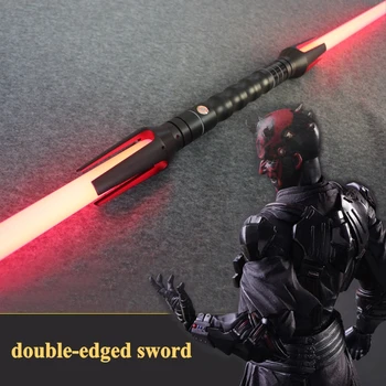 Световой меч с двойным лезвием Foc Fx со звуковой металлической ручкой, лезвие из ПК Для тяжелых дуэлей, световая сабля RGB Replica16, изменяющая цвет.