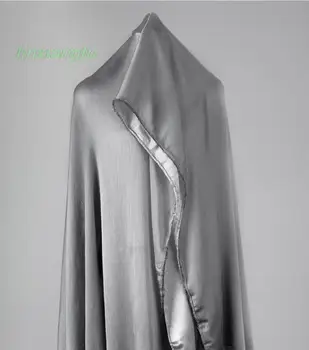 Серая атласная ткань из вискозы, двусторонняя атласная ткань, окрашенная пряжей, мягкая и драпирующаяся креативная юбка, дизайнерская ткань для рубашек и пальто.