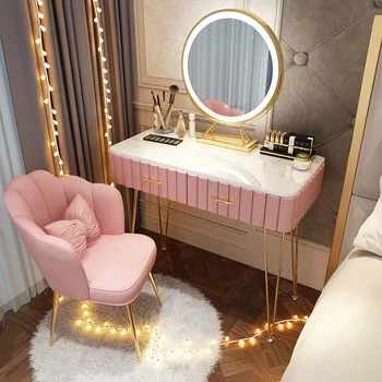 Скандинавский туалетный столик Спальня Современный минималистичный Мраморный туалетный столик Маленькая квартира принцессы Столик для макияжа Туалетный столик