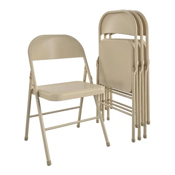 Стальной складной стул (4 шт.), бежевый ресторанный стул, стулья для мероприятий, Современный обеденный стол, стулья для столовой в скандинавском стиле