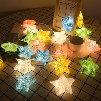Струнный светильник Изысканное праздничное украшение Широко используемая светодиодная лампа с треснувшей звездой, цветная сказочная лампа для оформления свадьбы