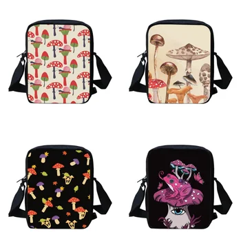 Сумка через плечо с фантазийным дизайном грибов и кроликов, школьные сумки для девочек, сумка для покупок, практичная мини-сумка для начальной школы