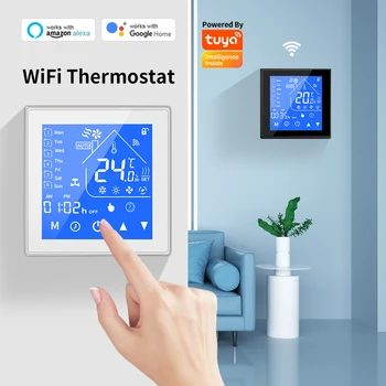 Термостат Tuya WiFi Smart LCD Электрический напольный газовый котел с водяным подогревом, регулятор температуры в теплой комнате Alexa Echo Google Home