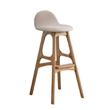 Тканевый стул для бара и ресторана с высокими ножками, стойка регистрации из массива дерева, Модная мебель для дома и бизнеса