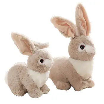 Ткань из искусственного меха кролика, длинноухий кролик, лежащий кролик, плюшевая кукла, детская успокаивающая кукла, подарок на день рождения
