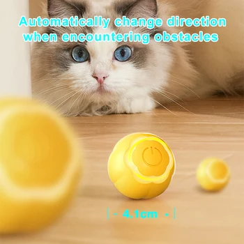 Умная игрушка для домашних кошек, электрический мяч для кошек с автоматическим отскоком, Силиконовые интерактивные игрушки для кошек, самодвижущиеся игрушки для котенков для игр в помещении