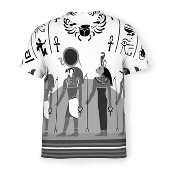 Футболка из полиэстера в стиле Египетской древней Луны, высококачественная тонкая футболка в стиле хип-хоп