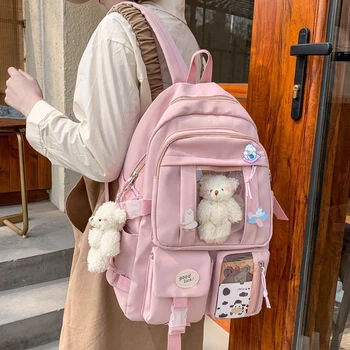 Школьный рюкзак в японском стиле, школьные сумки для девочек-подростков с множеством карманов, новые женские рюкзаки большой вместимости Harajuku Kawaii