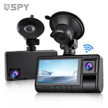 Шпионские 3-дюймовые Автомобильные камеры 4k Ultra Full HD с двумя объективами для записи видеорегистратора fhd, встроенный PSG с кронштейном GPS